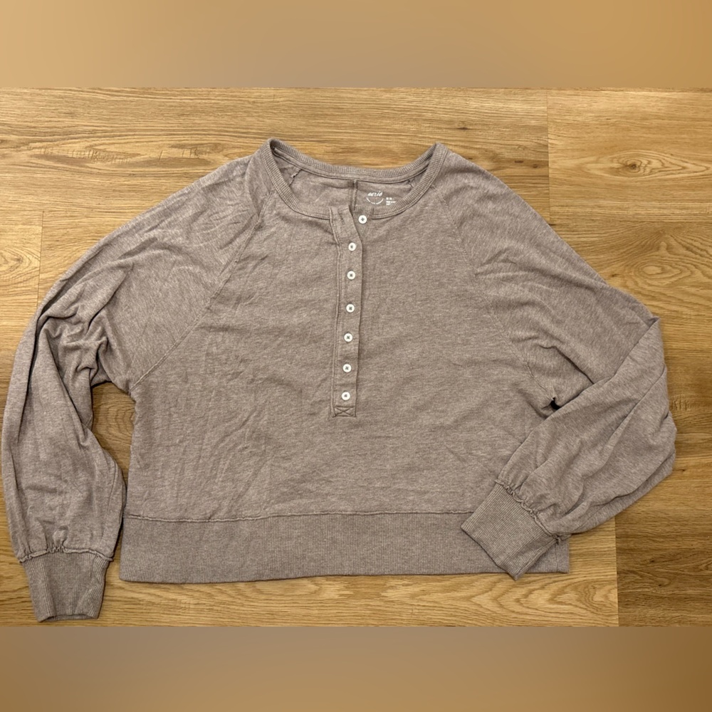 Aerie Women's Button-Up Sweater - light brown